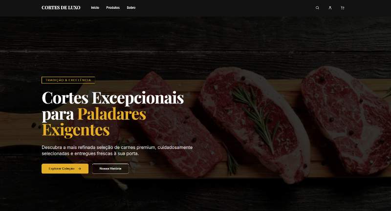 Luxury Meat — seção 1 do projeto desenvolvido pela Axolutions