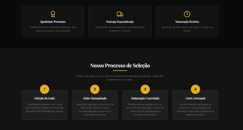 Luxury Meat — seção 2 do projeto desenvolvido pela Axolutions