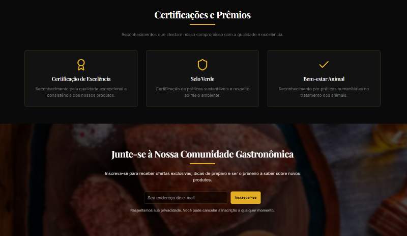 Luxury Meat — seção 7 do projeto desenvolvido pela Axolutions