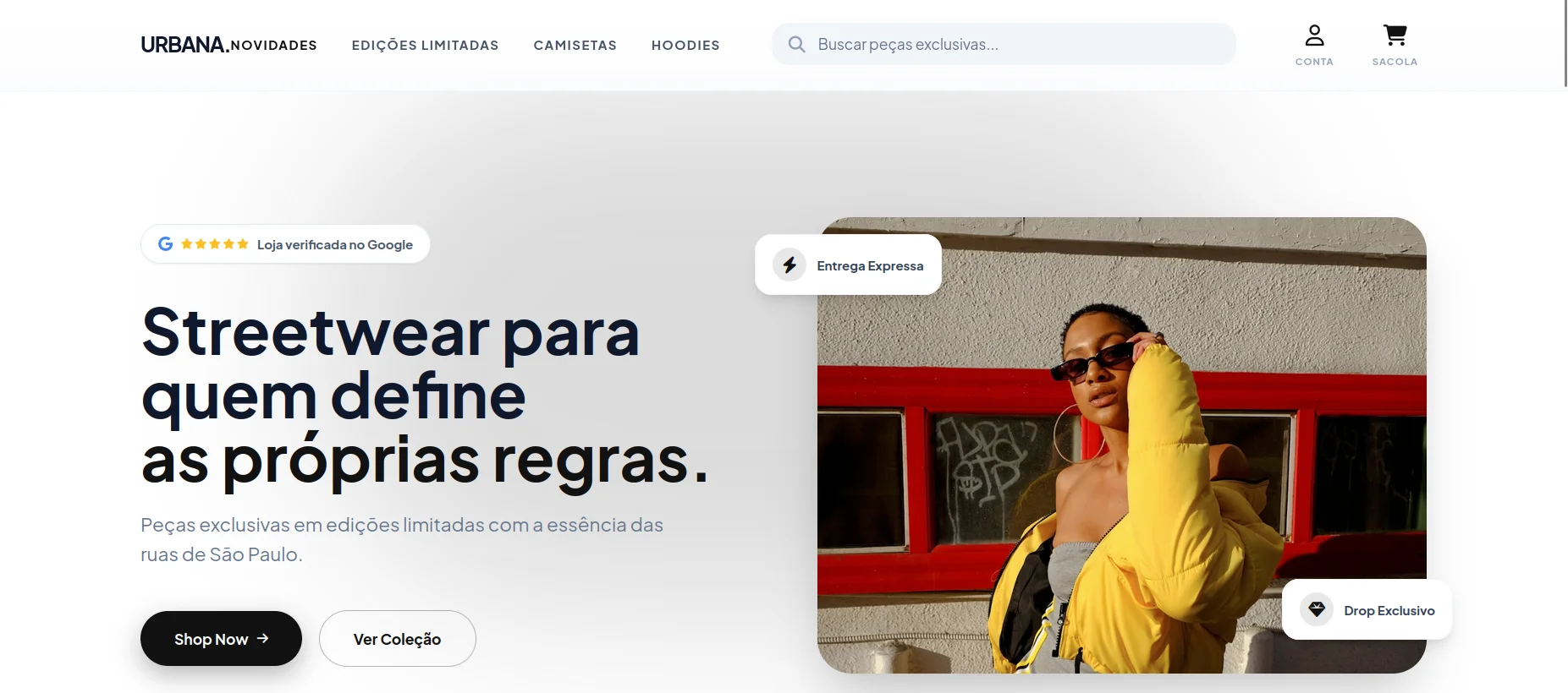 Urbana Store — seção 1 do projeto desenvolvido pela Axolutions