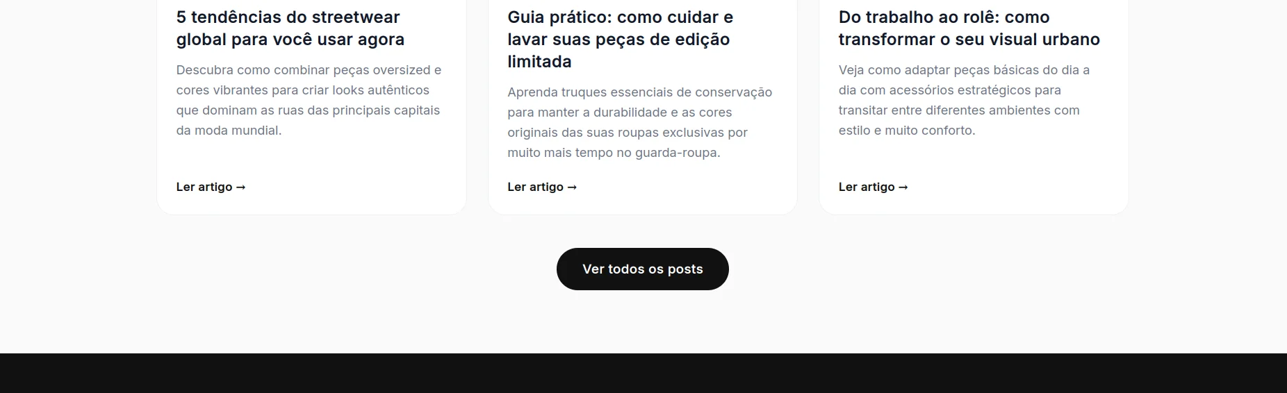 Urbana Store — seção 11 do projeto desenvolvido pela Axolutions