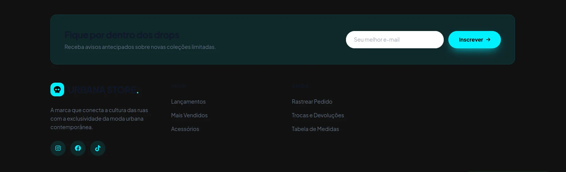 Urbana Store — seção 12 do projeto desenvolvido pela Axolutions