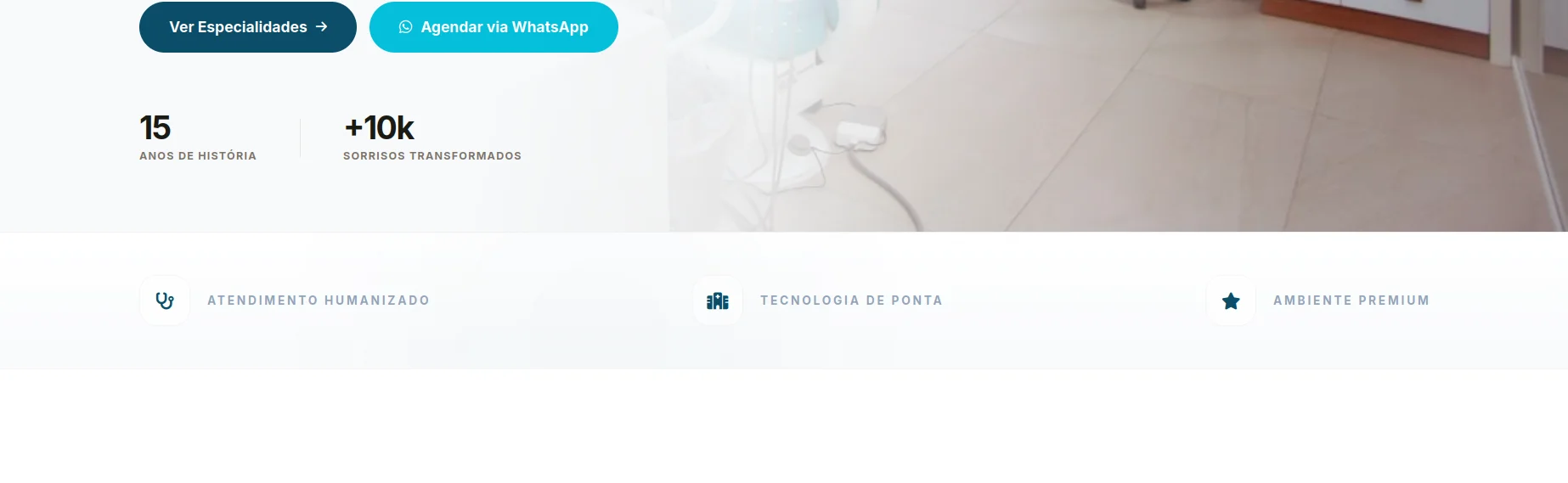 Sorriso Odonto — seção 2 do projeto desenvolvido pela Axolutions
