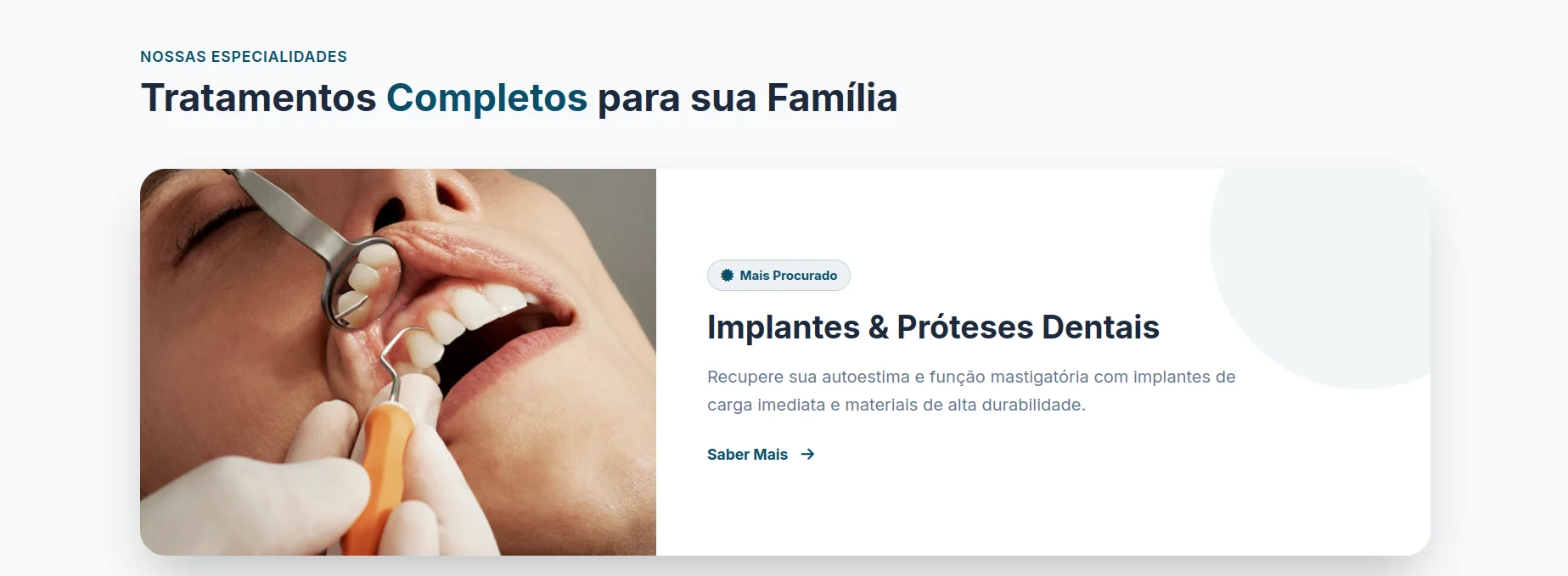 Sorriso Odonto — seção 4 do projeto desenvolvido pela Axolutions