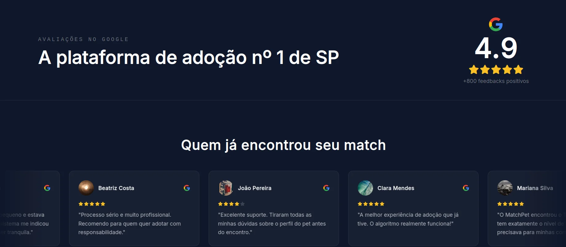 MatchPet — seção 6 do projeto desenvolvido pela Axolutions