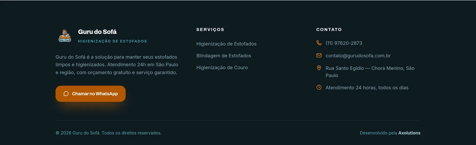 Guru do Sofá — seção 9 do projeto desenvolvido pela Axolutions