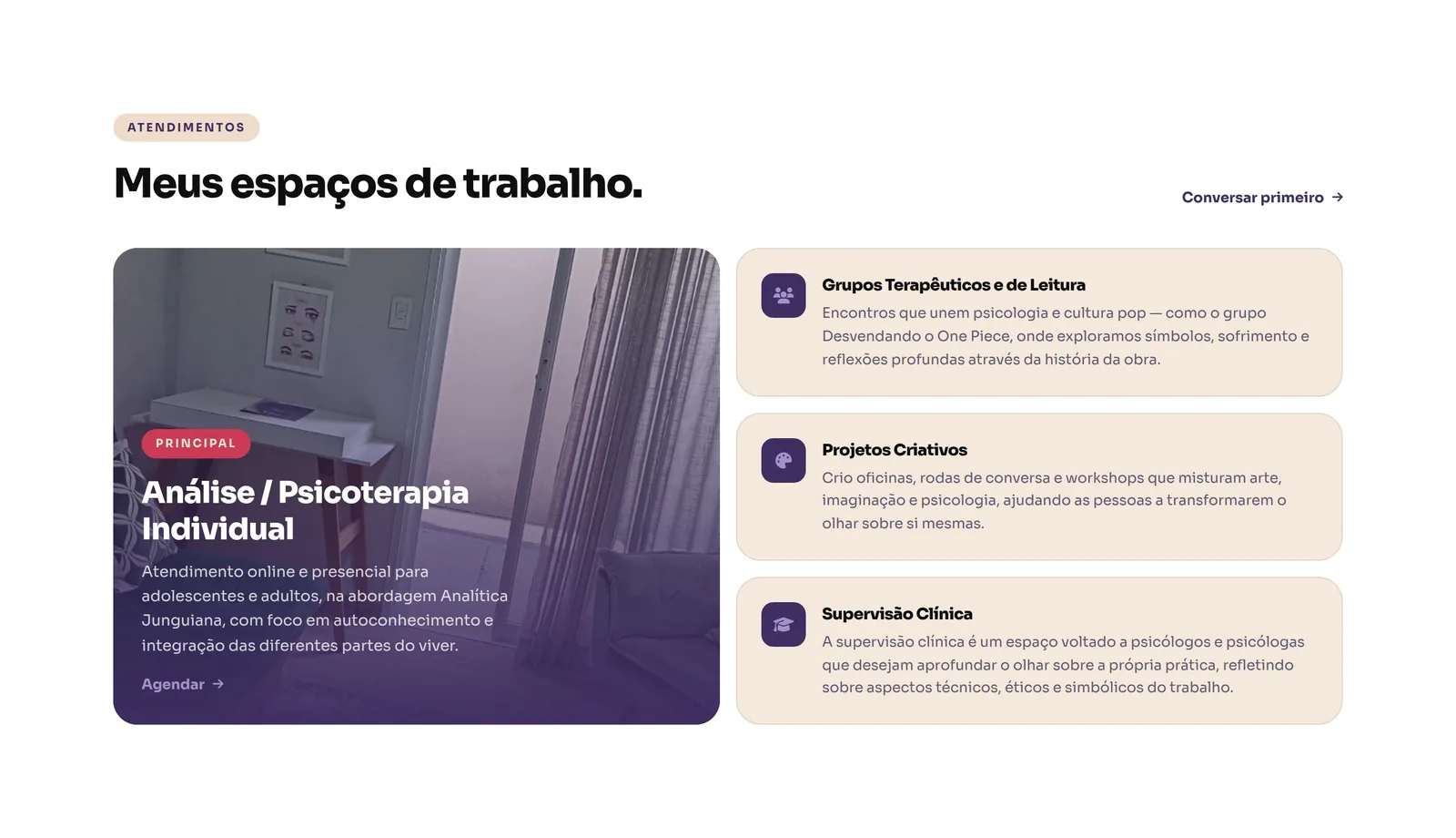 Nana Pinheiro · Psicóloga — seção 3 do projeto desenvolvido pela Axolutions