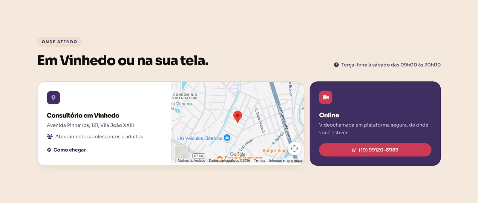 Nana Pinheiro · Psicóloga — seção 6 do projeto desenvolvido pela Axolutions