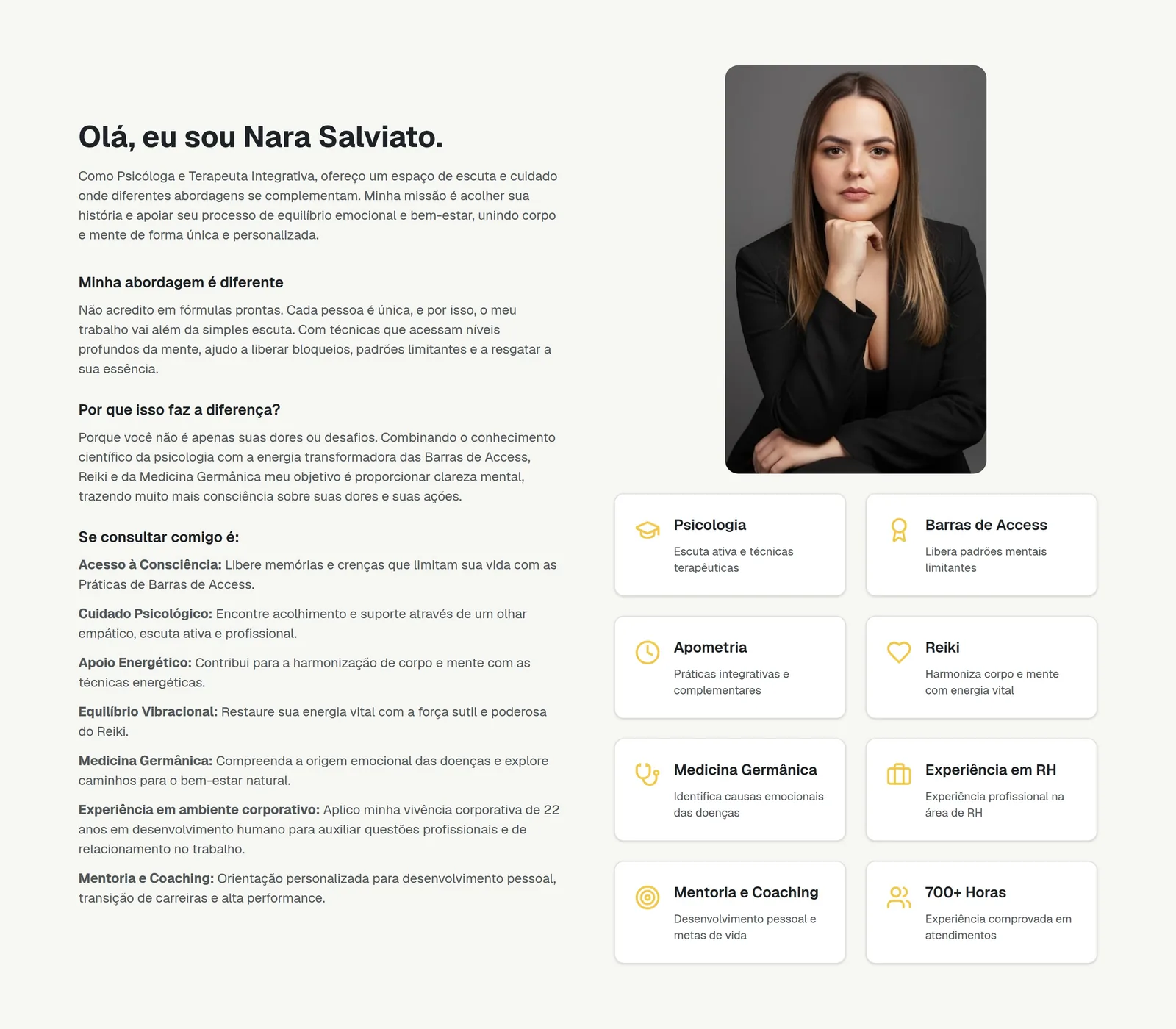 Nara Salviato · Terapias Integrativas — seção 2 do projeto desenvolvido pela Axolutions