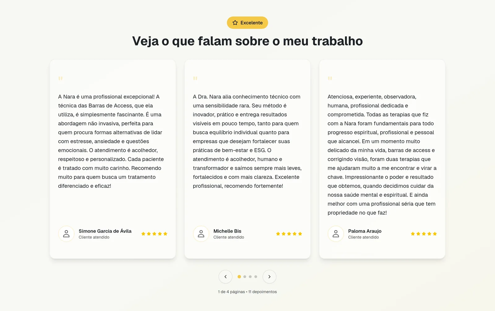 Nara Salviato · Terapias Integrativas — seção 4 do projeto desenvolvido pela Axolutions