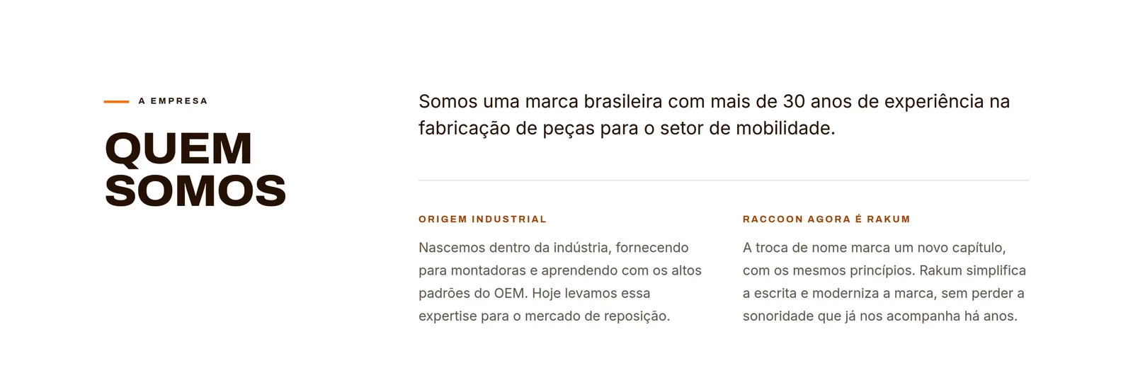 Rakum Tech Parts — seção 2 do projeto desenvolvido pela Axolutions