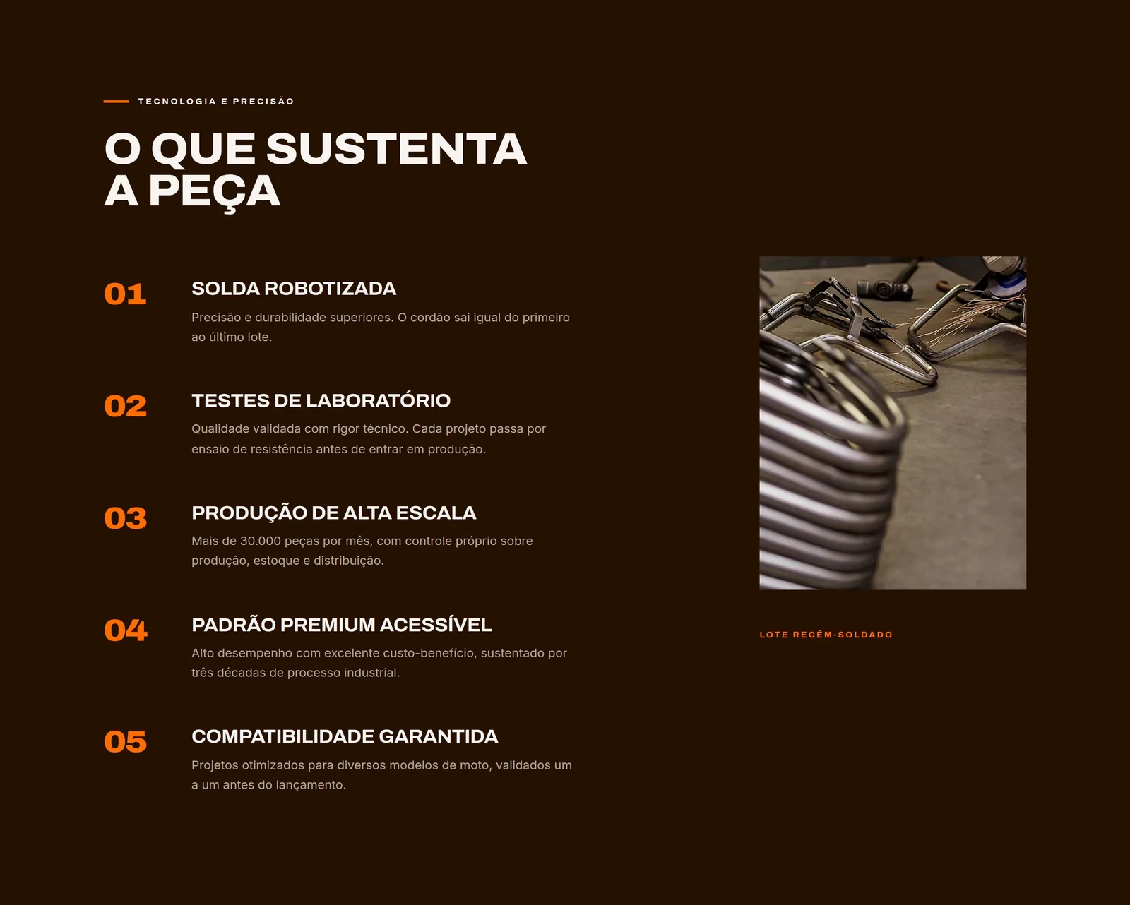 Rakum Tech Parts — seção 5 do projeto desenvolvido pela Axolutions