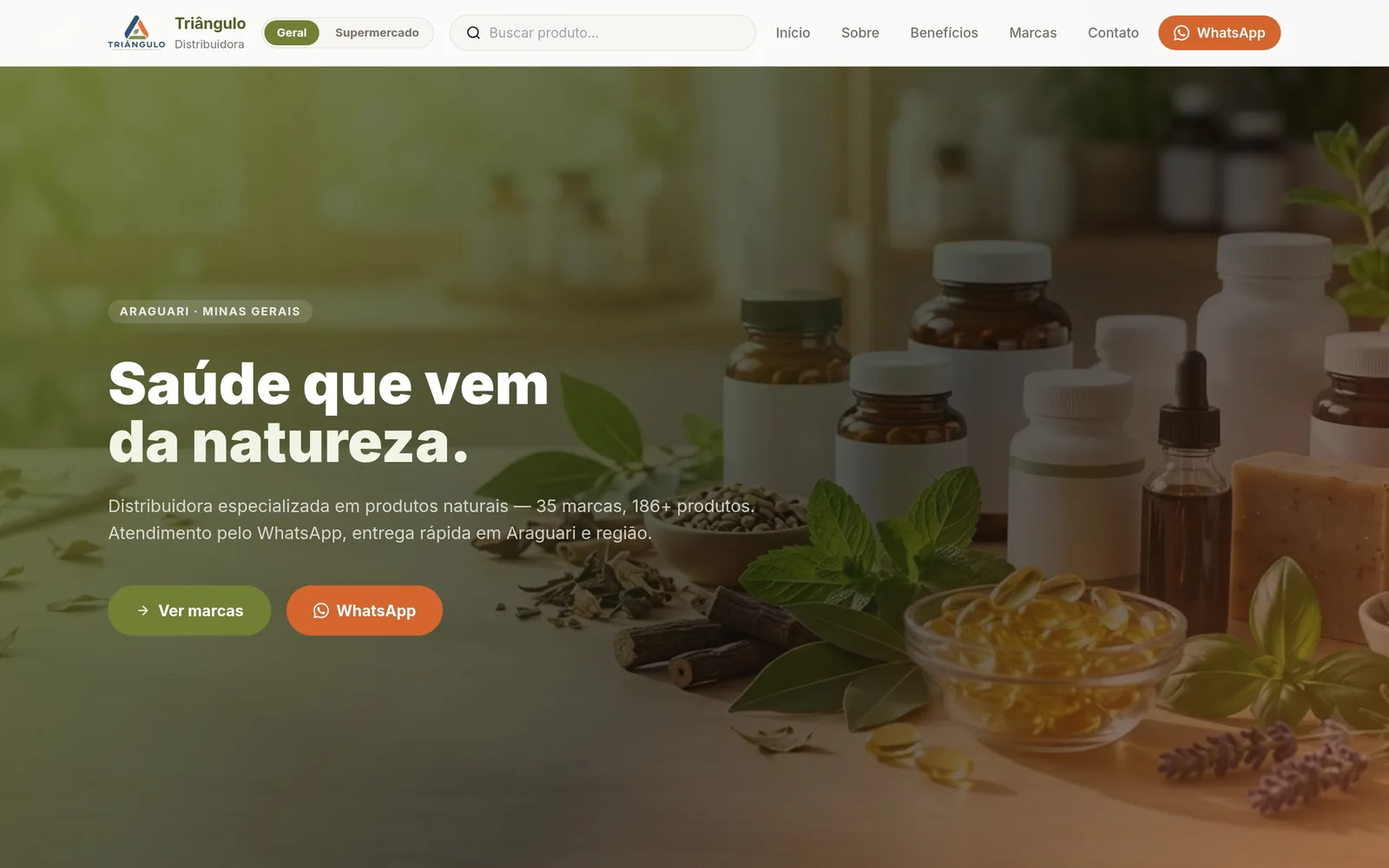 Triângulo Distribuidora · Catálogo — seção 1 do projeto desenvolvido pela Axolutions