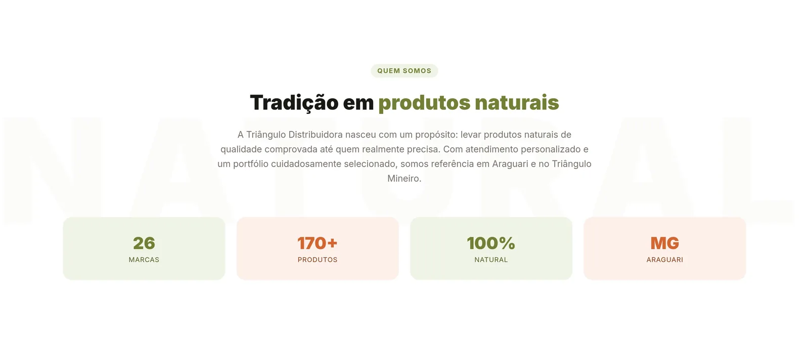Triângulo Distribuidora · Catálogo — seção 2 do projeto desenvolvido pela Axolutions