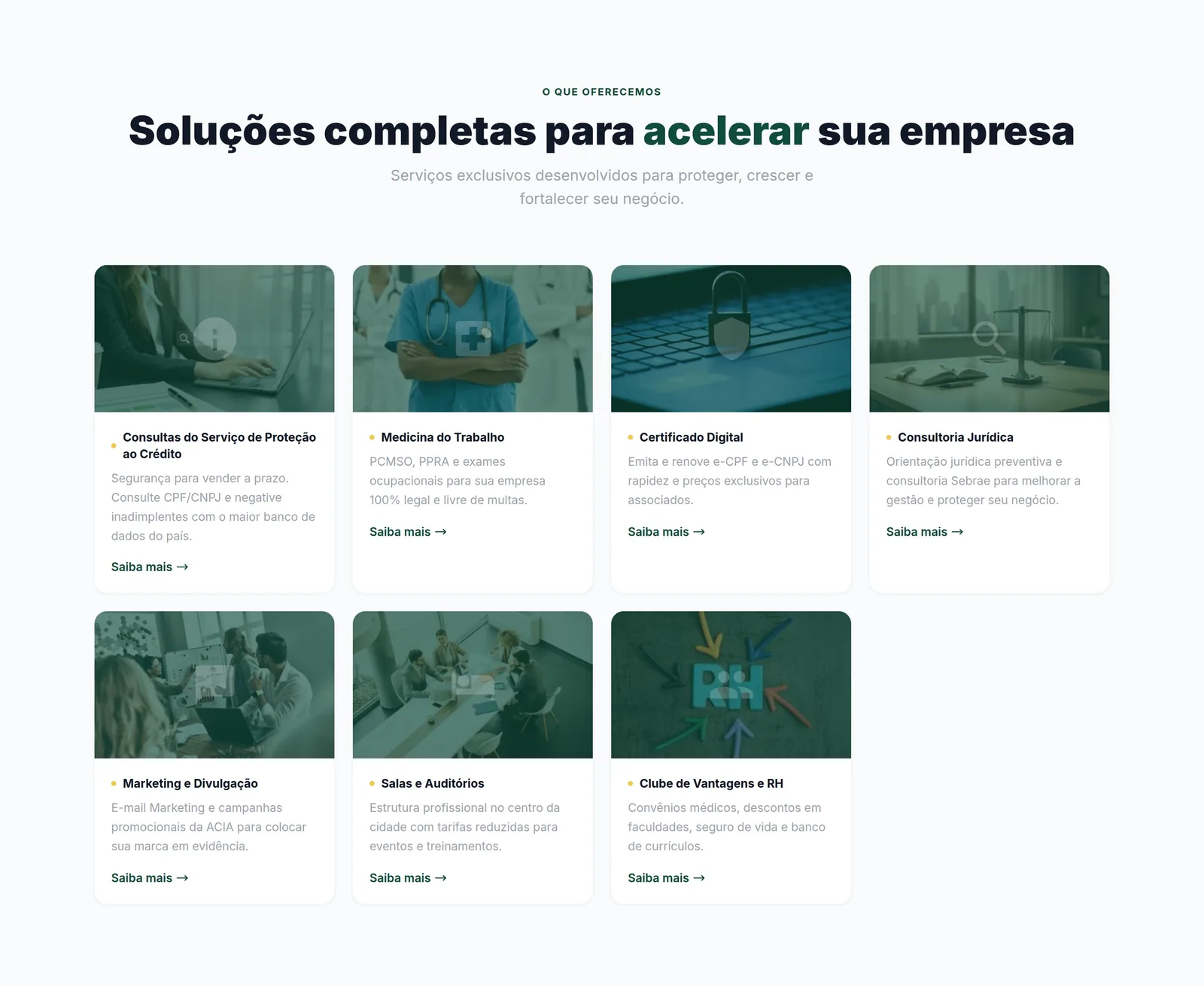 ACIA · Associação Comercial de Araguari — seção 5 do projeto desenvolvido pela Axolutions