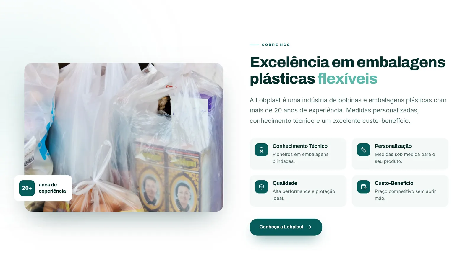 Lobplast Embalagens — seção 2 do projeto desenvolvido pela Axolutions